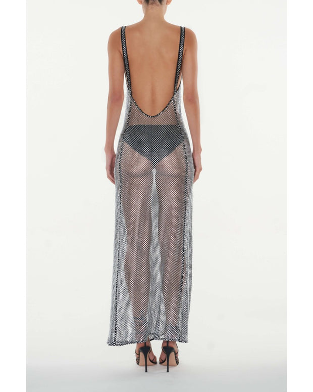 2024ss sexy halter see-through dress