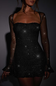 Brea Mini Dress - Black Sparkle