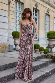 The Cecilia Dress in Chocolate Peony Print