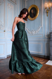 The Charlotte Dress in Emerald Baroque Floral