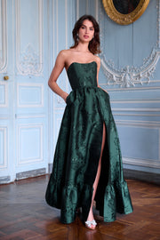 The Charlotte Dress in Emerald Baroque Floral