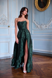 The Charlotte Dress in Emerald Baroque Floral