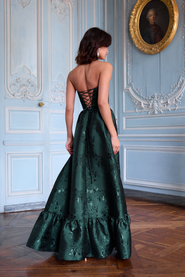 The Charlotte Dress in Emerald Baroque Floral