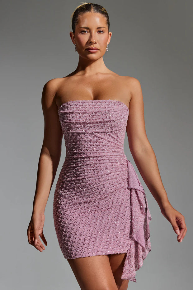 women's new stitching lace-up sexy wrap chest skirt hip dress