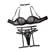 Mesh Love Metal Buckle Four-piece Set For Women