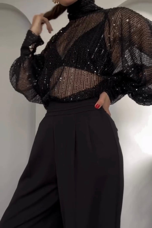 Sexy Turtleneck See-through Bikini Special Dress