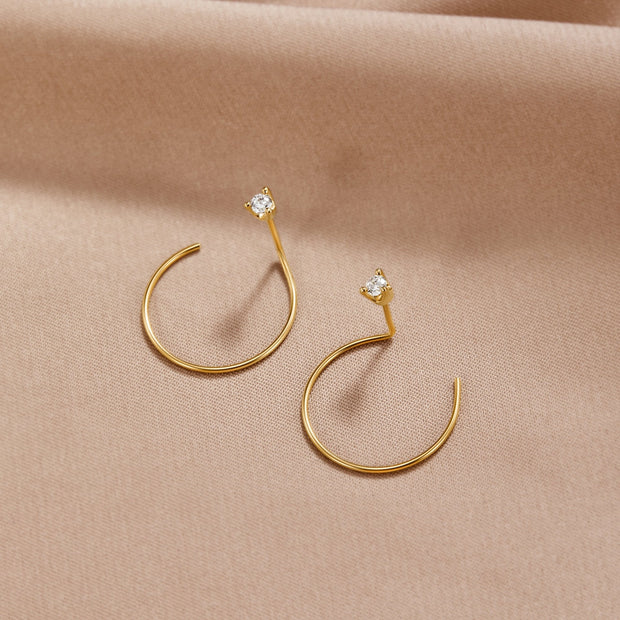 Gold Sphere Crystal Earrings