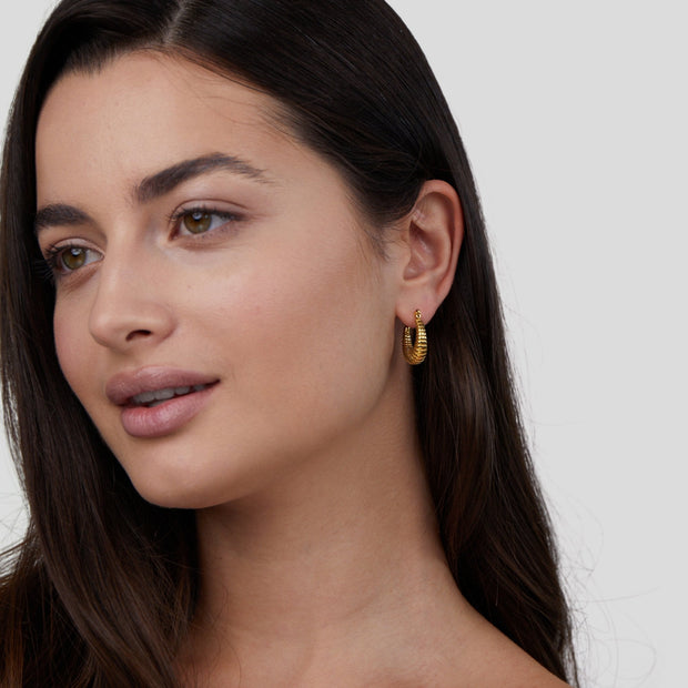 Golden Mia Croissant Hoop Earrings