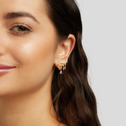 Golden Pearl Tassel Earrings