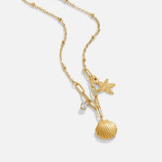 Golden Seashell & Starfish Necklace