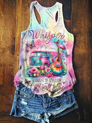 Women's Whisper Words of Wisdom Guitar Bus Print Tank Top