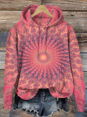 Retro Kaleidoscope Print Casual Hoodie Sweatshirt