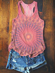 Women's Retro Kaleidoscope Print Tank Top