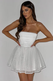 Katrina Mini Dress - Ivory Sparkle