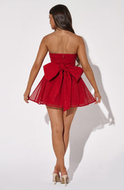 Katrina Mini Dress - Red Sparkle