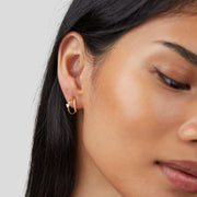 Layered Crystal Gold Hoop Earrings