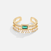 Layered Green Crystal Ring