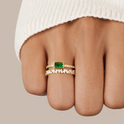 Layered Green Crystal Ring