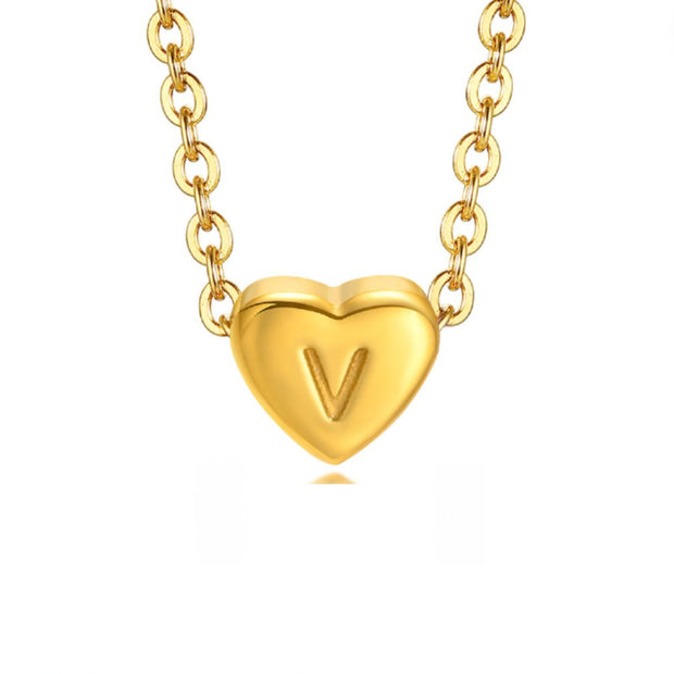 Letter Heart Necklace