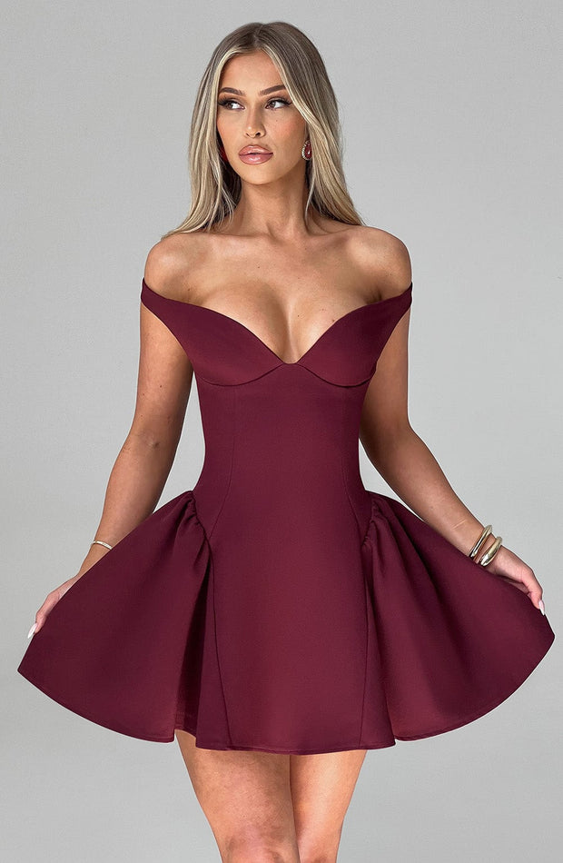 Marla Mini Dress - Cherry Lacquer