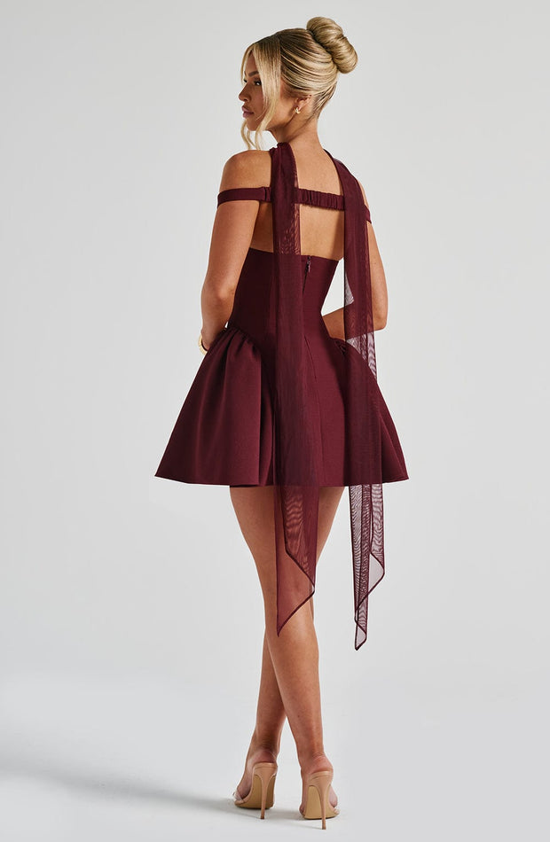 Marla Mini Dress - Cherry Lacquer