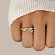 Messika 18K Gold Crystal Cross Ring