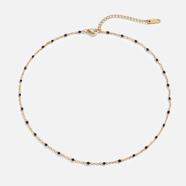 Mila Black Bead Necklace