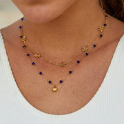 Nerissa Gold Shell & Blue Bead Necklace