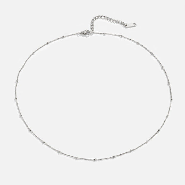 Niyah Bead Silver Chain Necklace