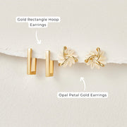 Opal Petal Gold Earrings