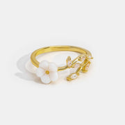 White Blossom Flower Ring