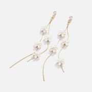 White Blossom Tassel Earrings