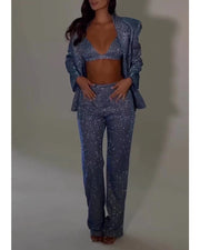 Casual bikini jacket + trousers 3-piece set