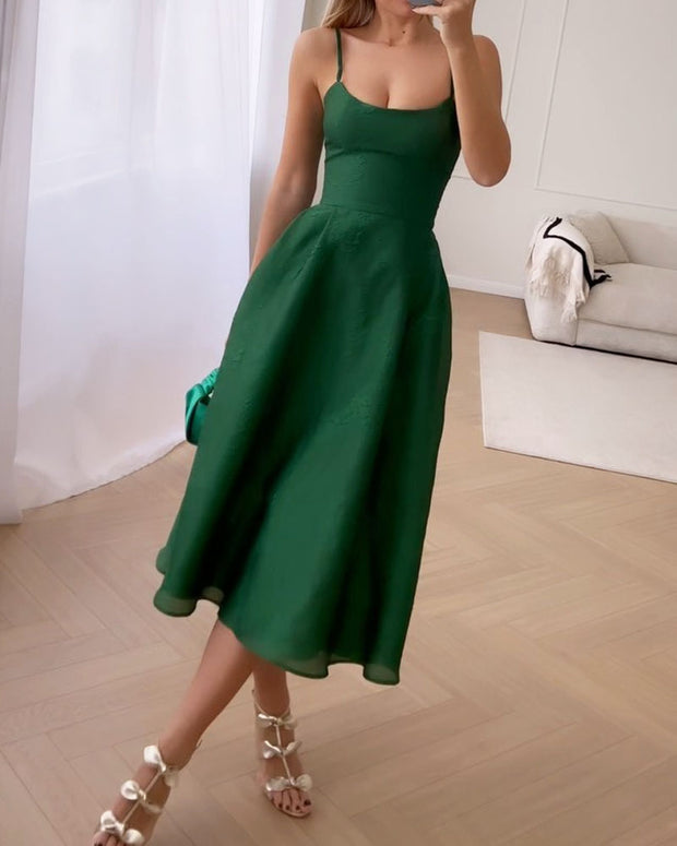 Elegant Solid Color Slip Dress