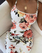 Floral Print Bodycon Cami Dress