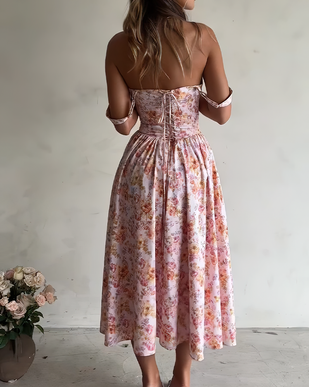 Printed summer strappy dress