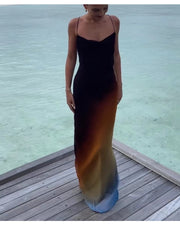 2024ss sexy strappy gradient dress