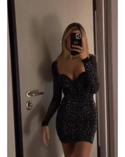 Sexy boob top long sleeve dress